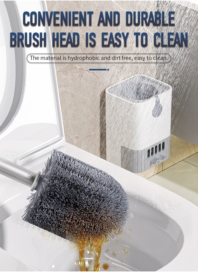 Generic - Toilet Cleaning Brush and Holder, Wall-Mounted Design, with Drain Box, Effectively Inhibits Bacterial Growth and Copes with Various Stains - Image 1