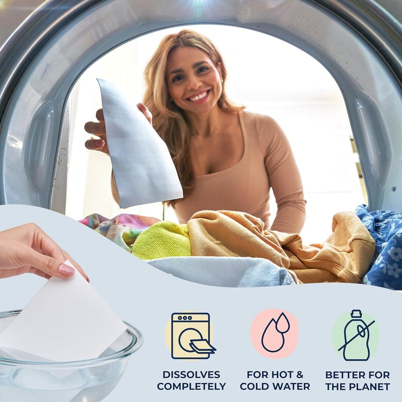 Messy Eater Laundry Detergent Sheets - 60 Loads, Hypoallergenic and Fragrance-Free - Image 2