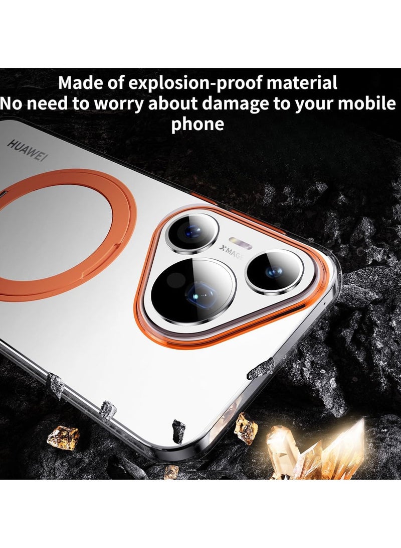 general Huawei Pura 70 Pro/Pura 70 Pro Plus Case,360° Magnetic Rotating Stand,PC+TPU Anti-yellowing, Anti-shock and Anti-drop Phone Case 【Supports Wireless Charging】 - Image 2