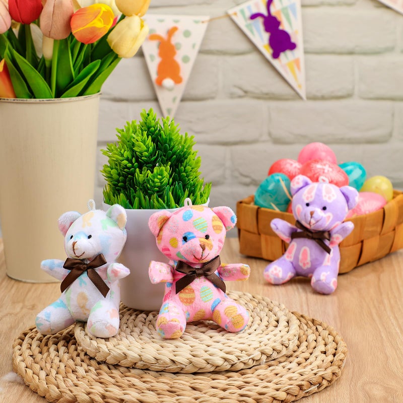 Haull 18 Pcs Valentine Conversation Hearts Stuffed Animals Bears Plush Bears Bulk for Kids Gifts 4" Mini Soft Stuffed Animals Small Cute Plushies Toys for Party Favors Supplies Decoration - Image 3