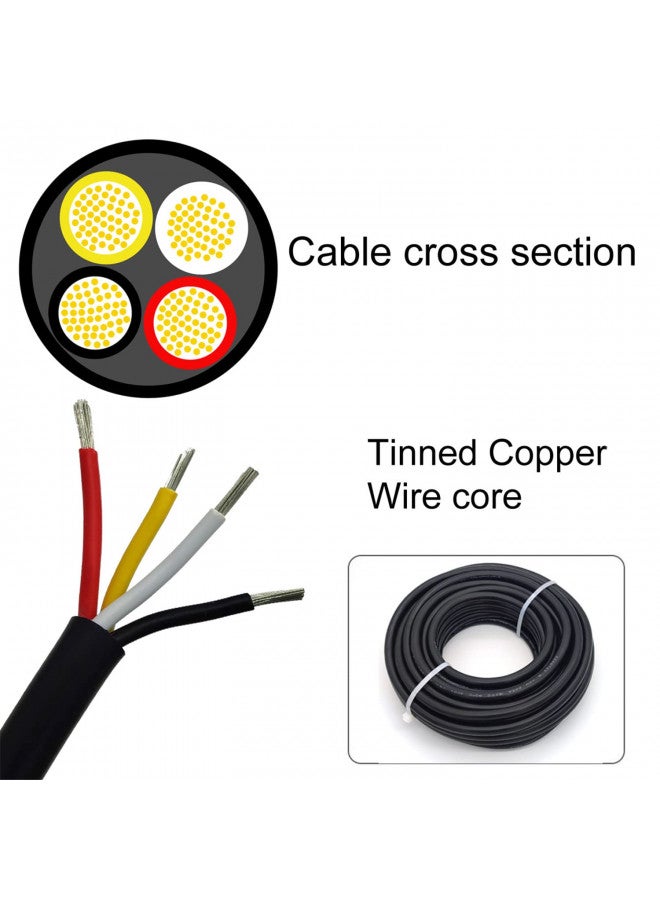 CBAZY 24AWG UL2464 Power Cable Stranded Electrical Wire LED Red & Black & Yellow& White 4 Conductors tinned Copper (2464-24AWG-4C- 25ft) - Image 3