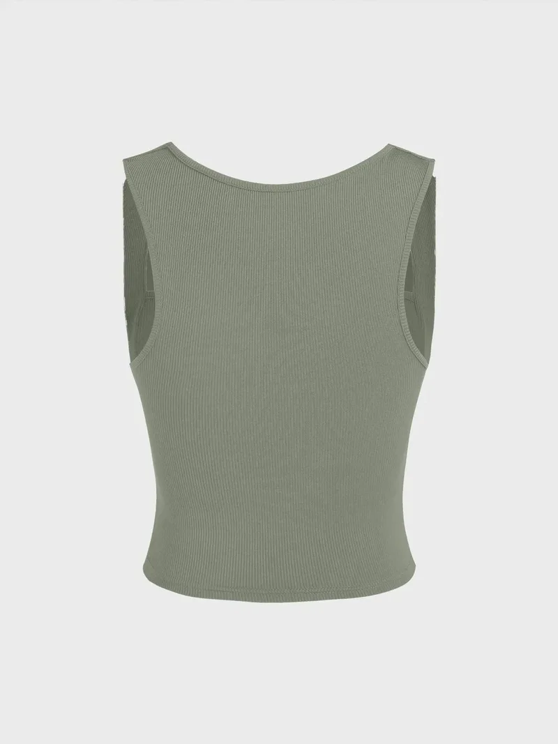 Hiccup Khaki Green Ruched Square-Neck Blouse for Women | Best Price UAE