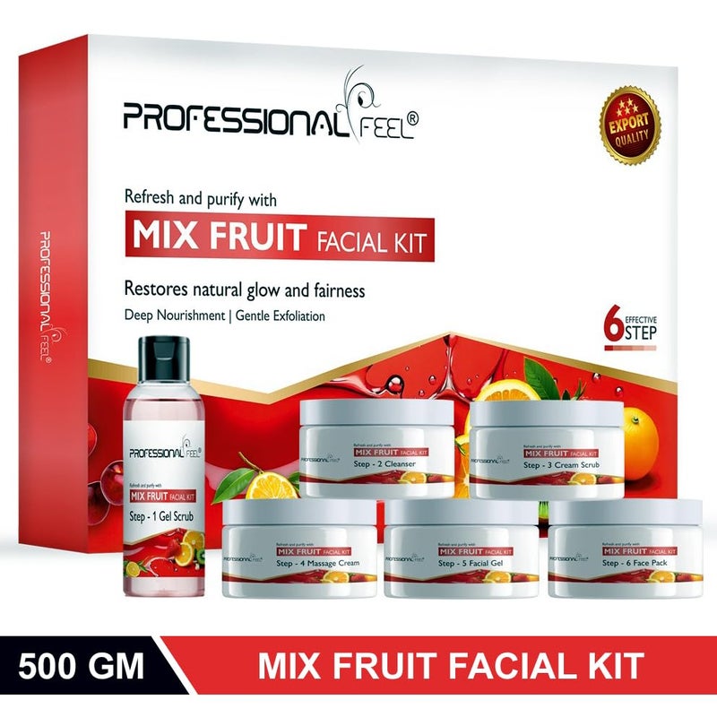 Professional Feel Mix Fruit Facial Kit Refresh Purify With Natural Glow Fairness Facial Set of 6 600 gm - Image 3