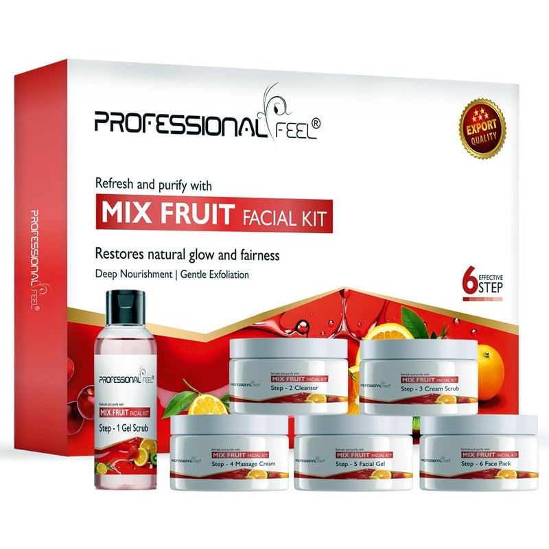 Professional Feel Mix Fruit Facial Kit Refresh Purify With Natural Glow Fairness Facial Set of 6 600 gm - Image 1