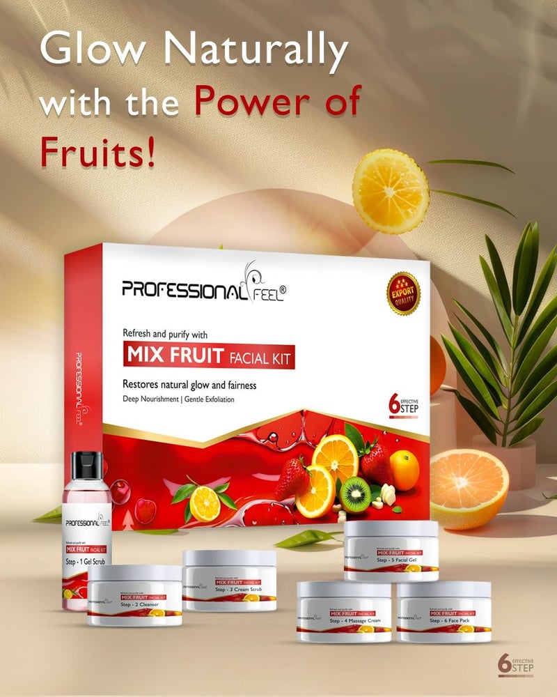 Professional Feel Mix Fruit Facial Kit Refresh Purify With Natural Glow Fairness Facial Set of 6 600 gm - Image 2