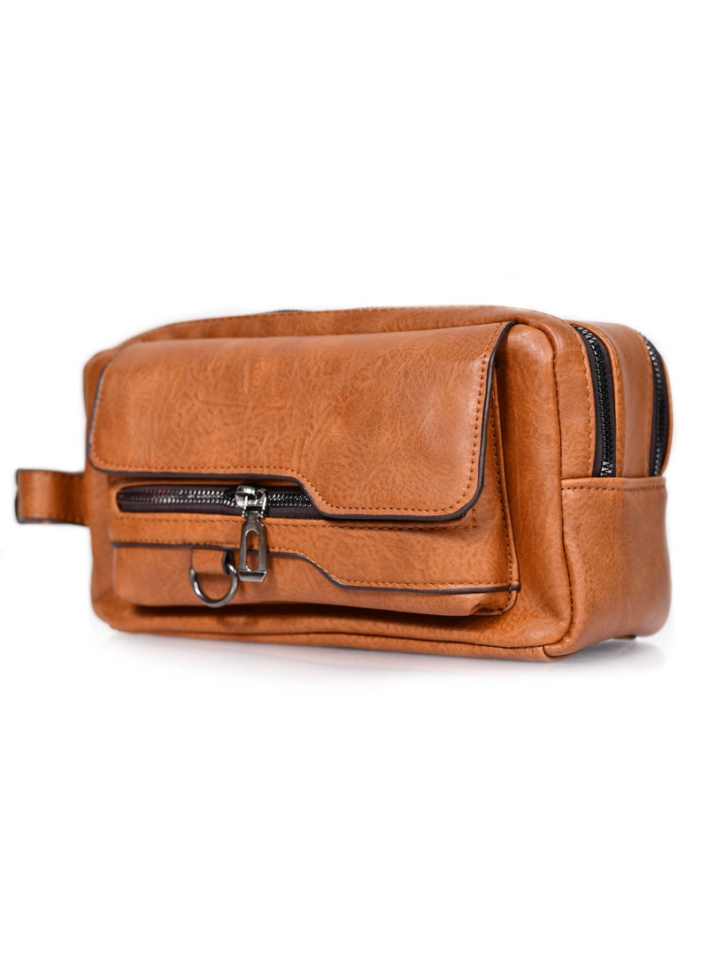 MORANO - MORANO Clutch bag Convenient Multi-Functional Portable Clutch Brown - Image 1