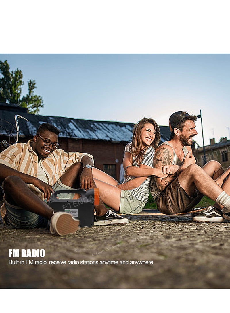 GD-102 Solar-Powered Multifunctional Wireless Speaker Light | With Bluetooth, FM Radio, LED Light and External Bulb | USB/TF Card/MP3 Playback Support - Image 4
