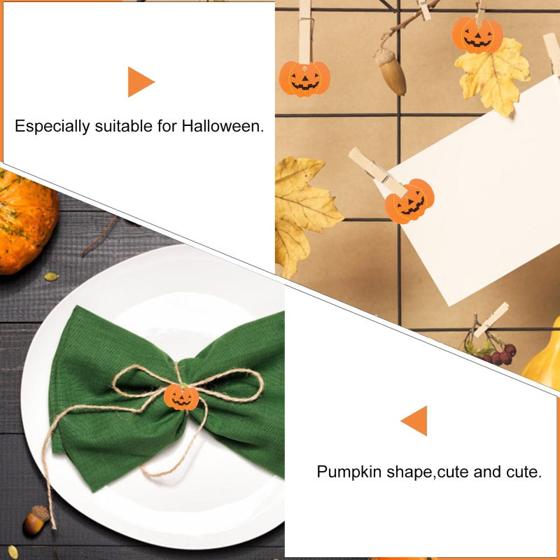 50 Pcs Halloween Pumpkin Hanging Tags Kraft Paper Tags for Party Decorations - Image 5