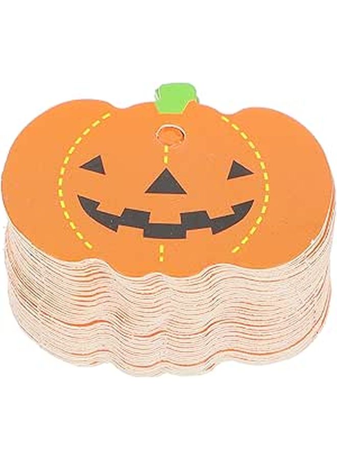 50 Pcs Halloween Pumpkin Hanging Tags Kraft Paper Tags for Party Decorations - Image 1
