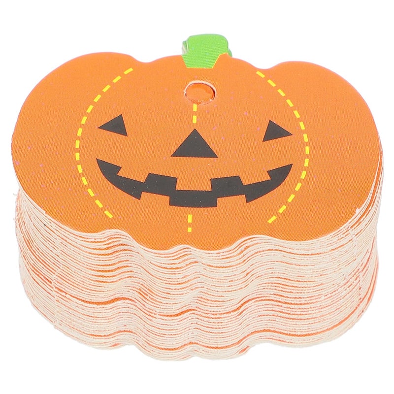 50 Pcs Halloween Pumpkin Hanging Tags Kraft Paper Tags for Party Decorations - Image 2