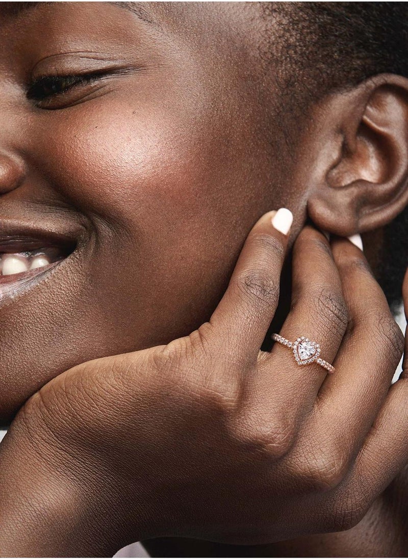 PANDORA Sparkling Elevated Heart Ring  - Image 5