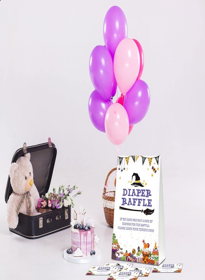 Levitatinyear Halloween Diaper Raffle Game Sign and Card, Halloween Baby Shower Party Game Set, 1 Sign With 50 Raffle Tickets -LK-011 - Image 5
