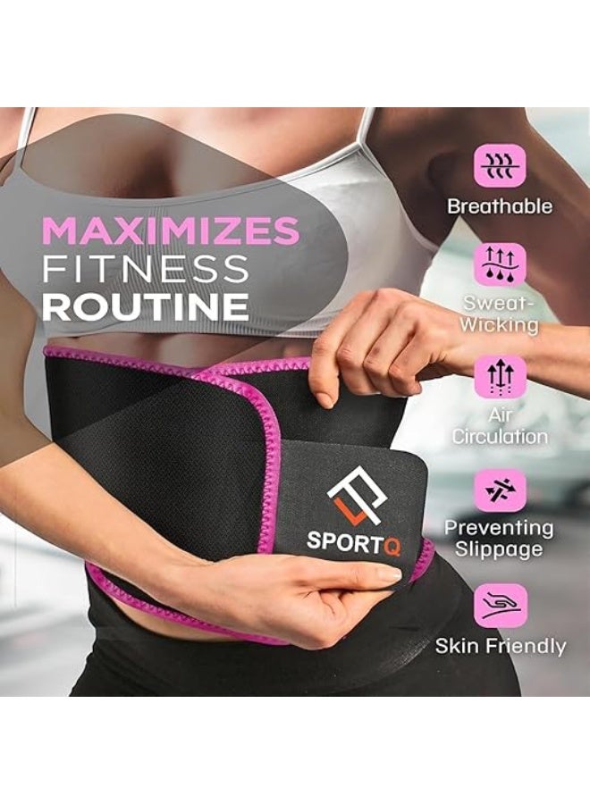 سبورت كيو حزام تخسيس للرجال والنساء من سبورت كيو® مصنوع من النيوبرين عالي الجودة – يساعد على حرق الدهون وزيادة التعرق أثناء التمرين – يمنع تكتل الروائح بعد التمرين البطن والخصر - Image 2