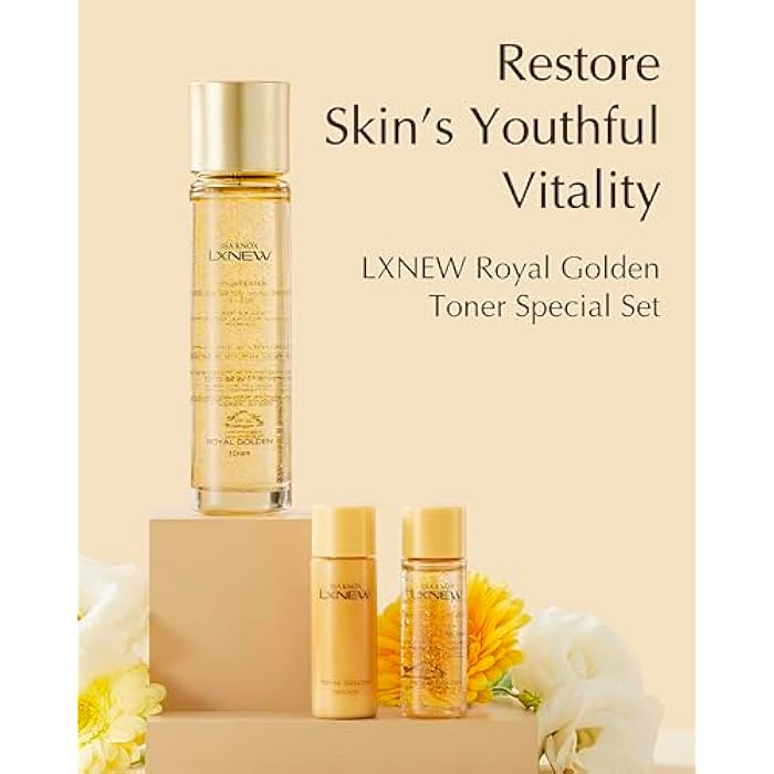 ISA KNOX LXNEW Royal Golden Toner Set (6.5fl oz) - Luxury Gift Set for Ultimate Facial Care for Rejuvenation and Youthful skin by LG Beauty. Royal Peptides & Jelly, Niacinamide, Propolis. - Image 2