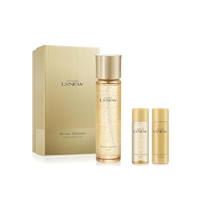 ISA KNOX LXNEW Royal Golden Toner Set (6.5fl oz) - Luxury Gift Set for Ultimate Facial Care for Rejuvenation and Youthful skin by LG Beauty. Royal Peptides & Jelly, Niacinamide, Propolis. - Image 1