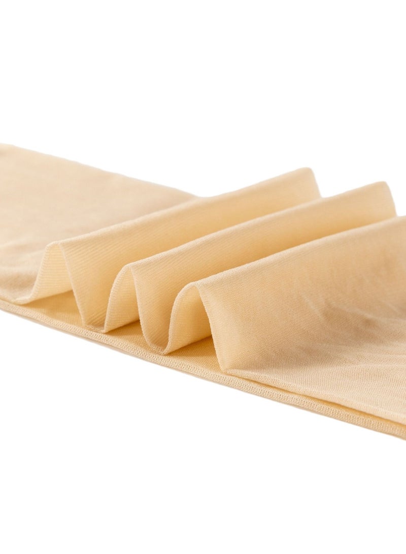 دوجويك جوارب نسائية صيفية على طراز الباليه، جوارب أنبوبية متوسطة الطول، جوارب يابانية من الحرير المنسوج، جوارب فوق الركبة، جوارب رفيعة مرنة شفافة بلون واحد (3 أزواج، متعدد الألوان) - Image 4