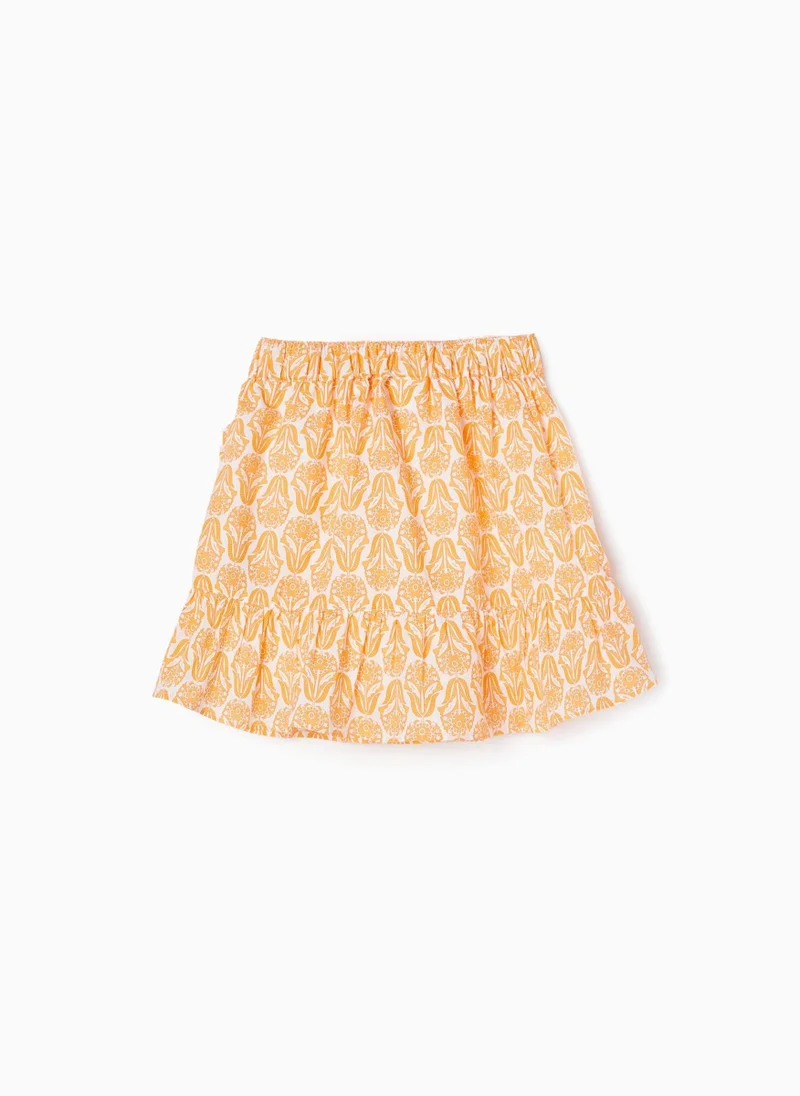 زيبي Floral Cotton Skirt with Ruffles for Girls 'You&Me'