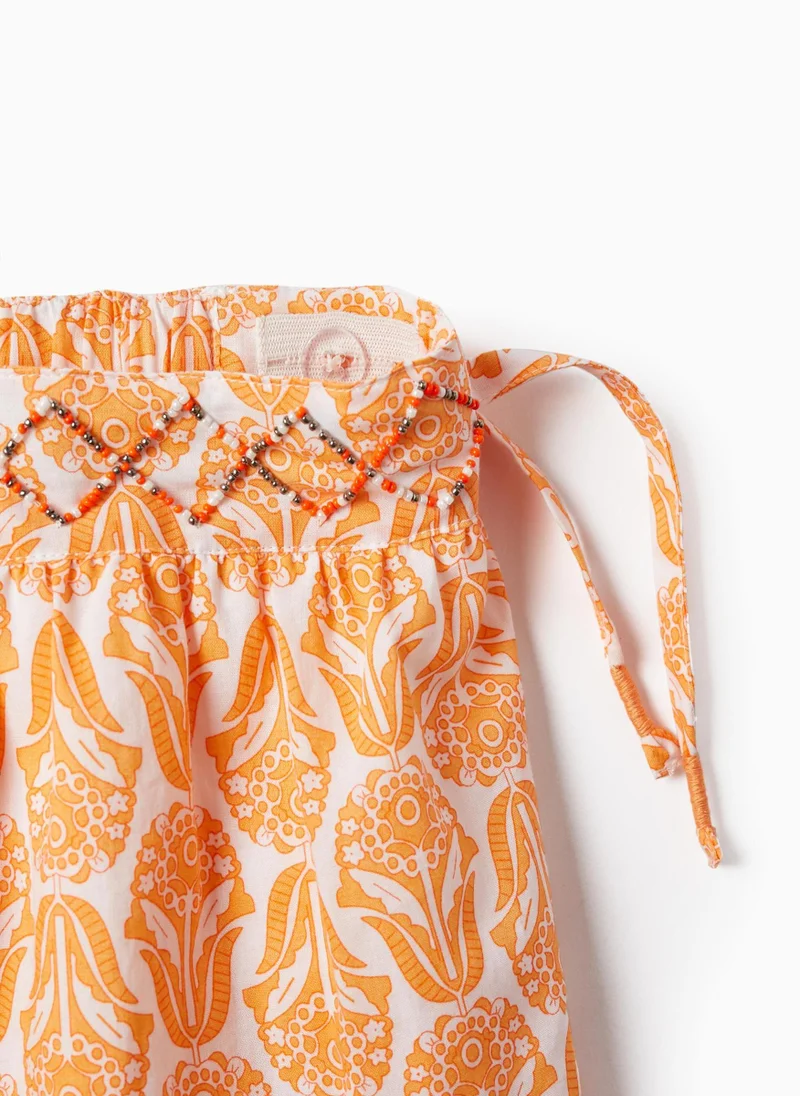 زيبي Floral Cotton Skirt with Ruffles for Girls 'You&Me'