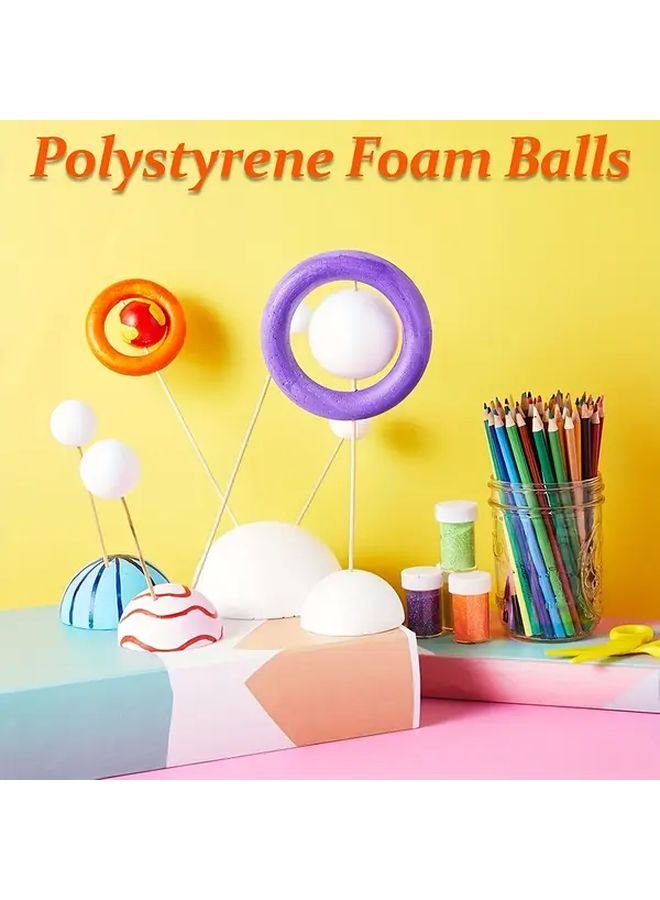 كرات رغوية بيضاء حرفية 1 2 3 4 5 سم 12 قطعة 60 عبوة للديكور DIY مدرسة الفنون زفاف عيد الميلاد - Image 3