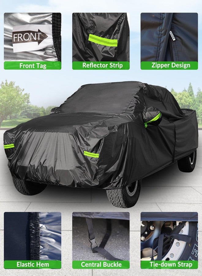Morhept Pickup Truck Cover Waterproof All Weather, Outdoor Indoor Truck Protection Cover for Ford f150 / Chevy Silverado/Dodge Ram 1500, Truck Tarp Cover Black(Length 230 to 242 inch) - Image 5