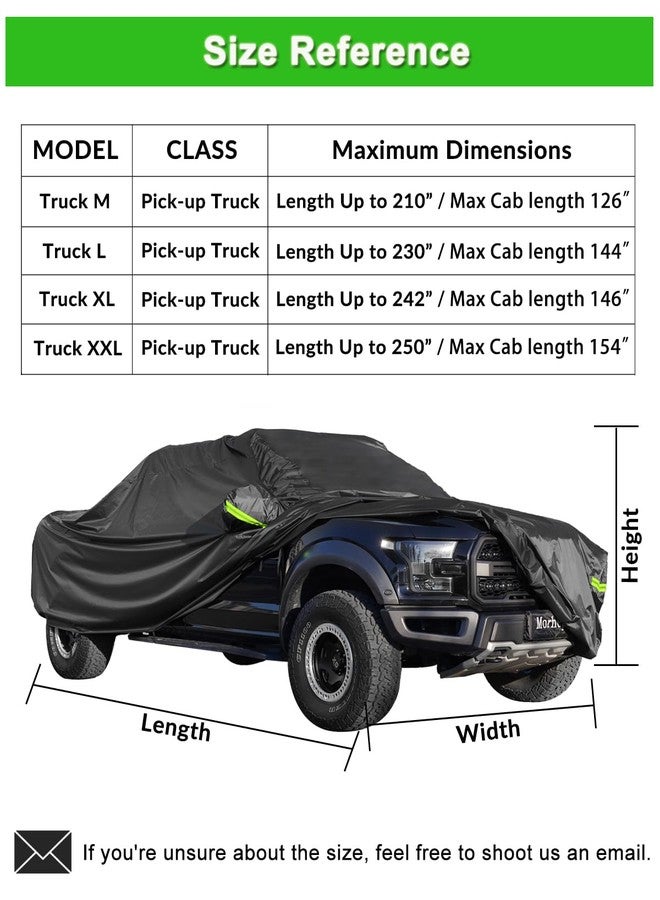 Morhept Pickup Truck Cover Waterproof All Weather, Outdoor Indoor Truck Protection Cover for Ford f150 / Chevy Silverado/Dodge Ram 1500, Truck Tarp Cover Black(Length 230 to 242 inch) - Image 2