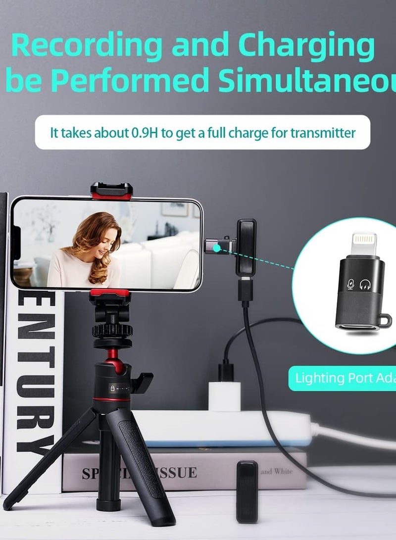 Wireless Lavalier Microphone, Cell Phone Radio Noise Cancelling Microphone for iPhone, No Bluetooth Video Recording Interview Vlogging - Image 2