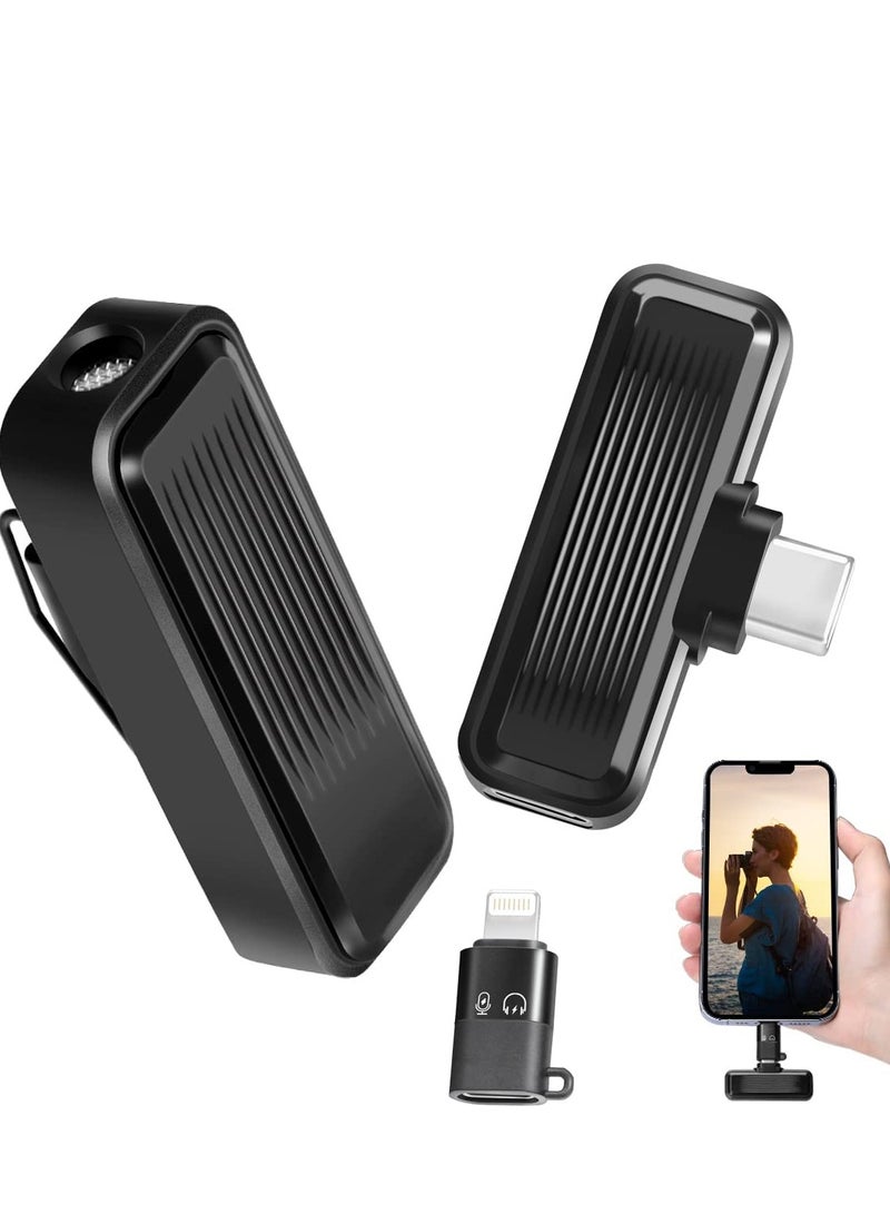 Wireless Lavalier Microphone, Cell Phone Radio Noise Cancelling Microphone for iPhone, No Bluetooth Video Recording Interview Vlogging - Image 1
