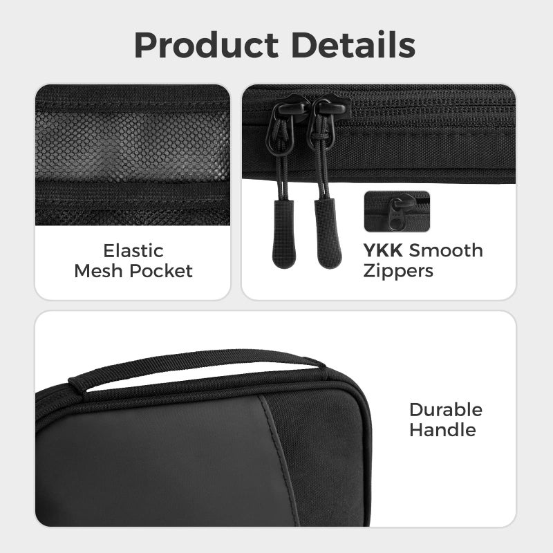 pack all Pencil Pen Case, Portable Pencil Pouch with Zipper, Compact Stationery Bag Makeup Bag, Pencil Bag for Home Office(Black) - Image 5