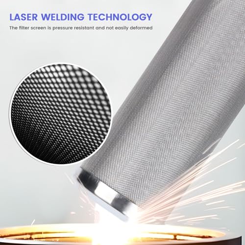 Amwater Stainless Steel Cleanable Wire Mesh Filter Cartridge 10”Length,2.5"OD(100 Micron) - Image 5