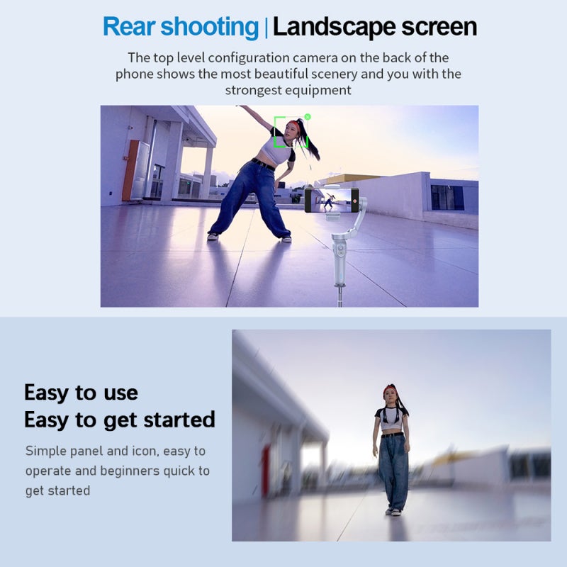 3-Axis Stabilizer Gimbal Stabilizer for Smartphone 0.28g/0.61lbs Payload Anti-shaking Support Gestures Control BT Connection with AI Vision Sensor & Fill Light Module Replacement for iPhone - Image 2