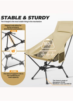 High Back Camping Chair for Adults Heavy Duty, Portable Camping Chair Folding Lightweight with Breathable Mesh, Outdoor Compact Folding Chair for Beach Fishing Picnic Patio Trave - pzsku/Z8C2E4E6728E262C434DBZ/45/_/1739428473/efbd9c45-7464-4ec6-aef6-55c479cd3d33