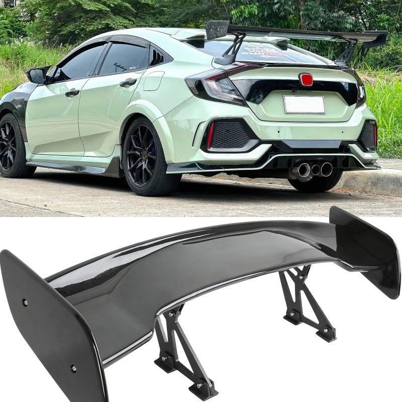 DREAMOTOR 47 Inch Universal Rear Spoiler, Adjustable GT Style Car Rear Trunk Spoiler Wing Compatible with Mazda Miata Chevy Corvette Camaro Nissan Lexus Toyota Honda Civic Ford Mustang Scion - Image 1
