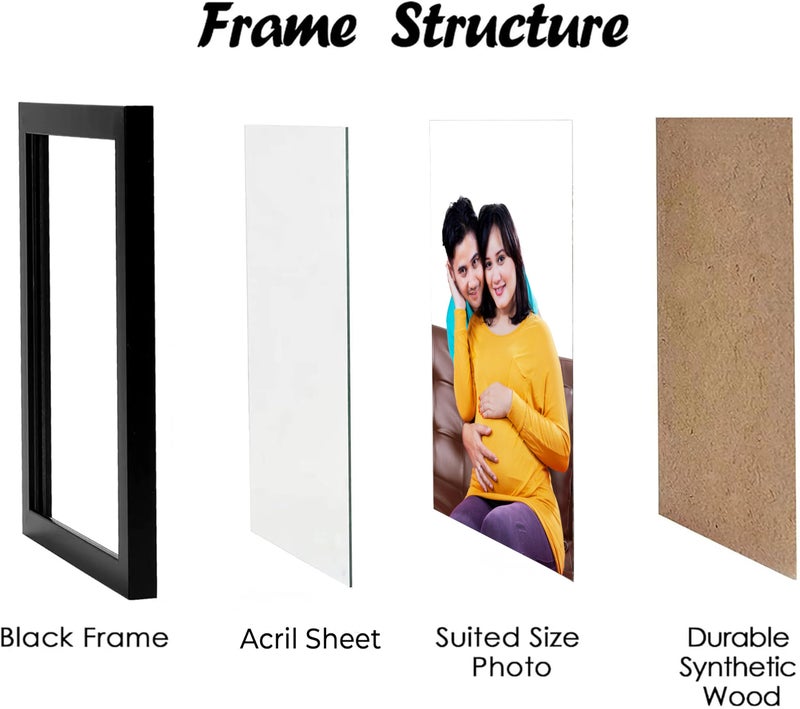 Rousrie Photo Frames For Wall With Acrylic Top | DIY Photo Frames For Wall Decoration Wall Mount, Different Size (9 Pc) - Image 5