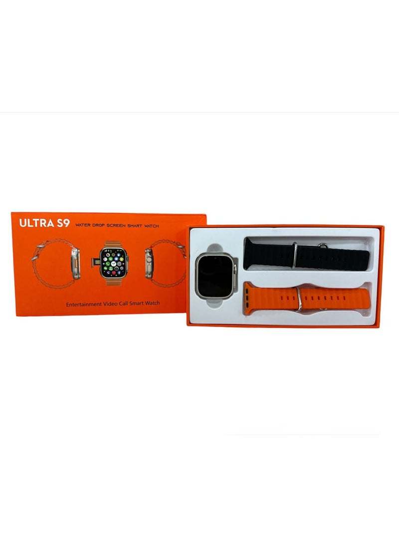 Ultra - Ultra S9 Smart Watch Series 9 With HD Screen Bluetooth Connection Video Calls Multiple Sports Modes Supports 4G SIM Card And Camera And Multiple Apps With Extra Bracelet - Orange / Black - Image 1