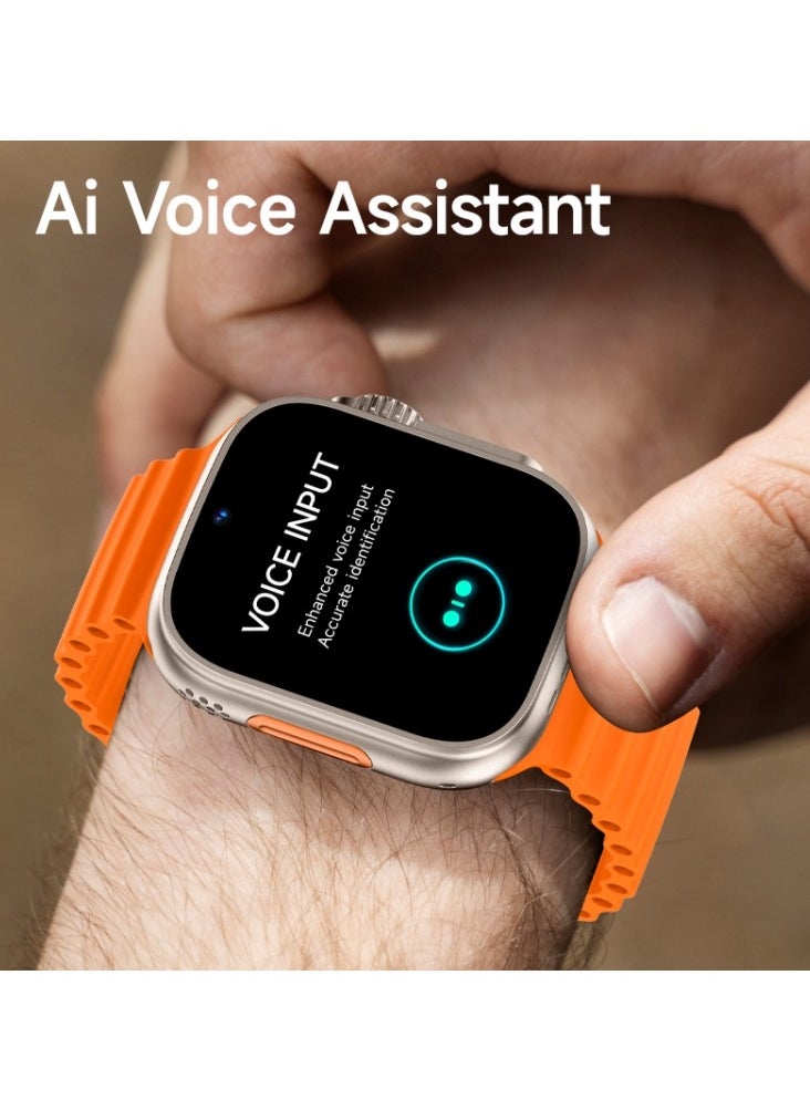 Ultra - Ultra S9 Smart Watch Series 9 With HD Screen Bluetooth Connection Video Calls Multiple Sports Modes Supports 4G SIM Card And Camera And Multiple Apps With Extra Bracelet - Orange / Black - Image 1
