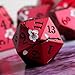 DNDND Matt Red DND Metal Dice DNDND 7 PCS Heavy Metallic DD Dice Set with Gorgeous Gift Case for Dungeons and Dragon Tabletop Game Matte Red with White Flower - Image 4