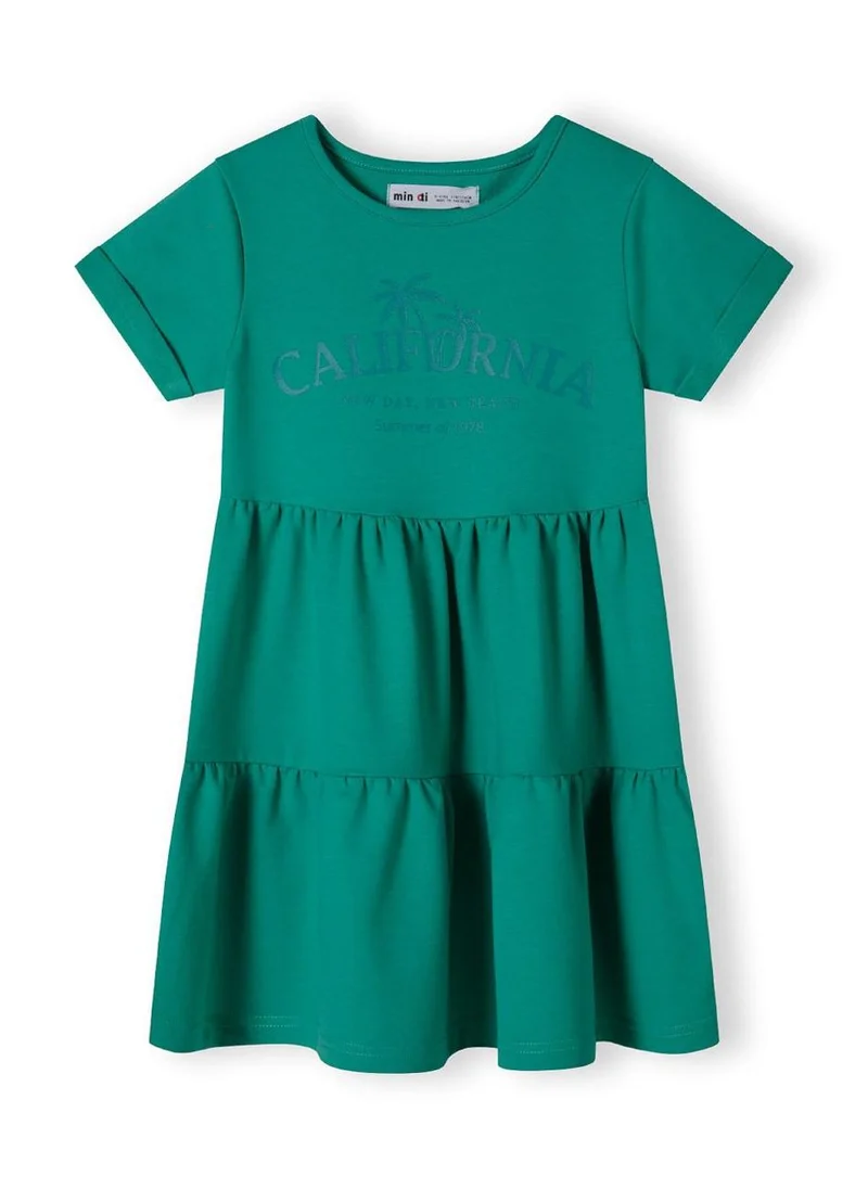 MINOTI Teen Girls Short Sleeve Fleece Tiered Dress