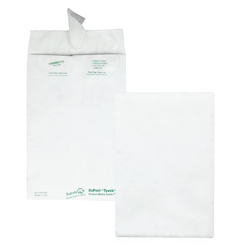 Quality Park Survivor Shipping Envelopes, 6" x 9", Made with Strong, Lightweight DuPont Tyvek Material, Flap-Stik Peel and Seal Closure, 100/Box (QUAR1320), White - Image 2