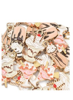 SYOSI Enamel Ice Cream Charms Kawaii Summer Sweet Food Charms Cartoon Milkshake Chocolate Sundae Dessert Charms for Jewelry Making Bulk  - Image 4