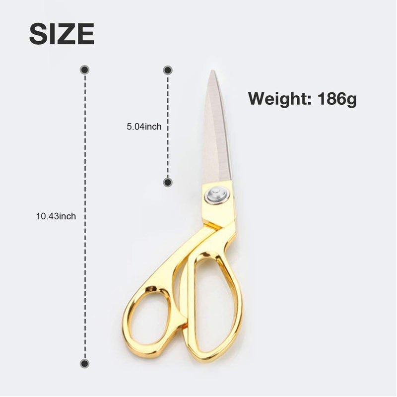SBA PRIME SBAPRIME Professional Highly Durable Tailor Scissors Gold Stainless Steel Ribbon Cutting Sewing Dressing Gold Gold 1043 inches - Image 4