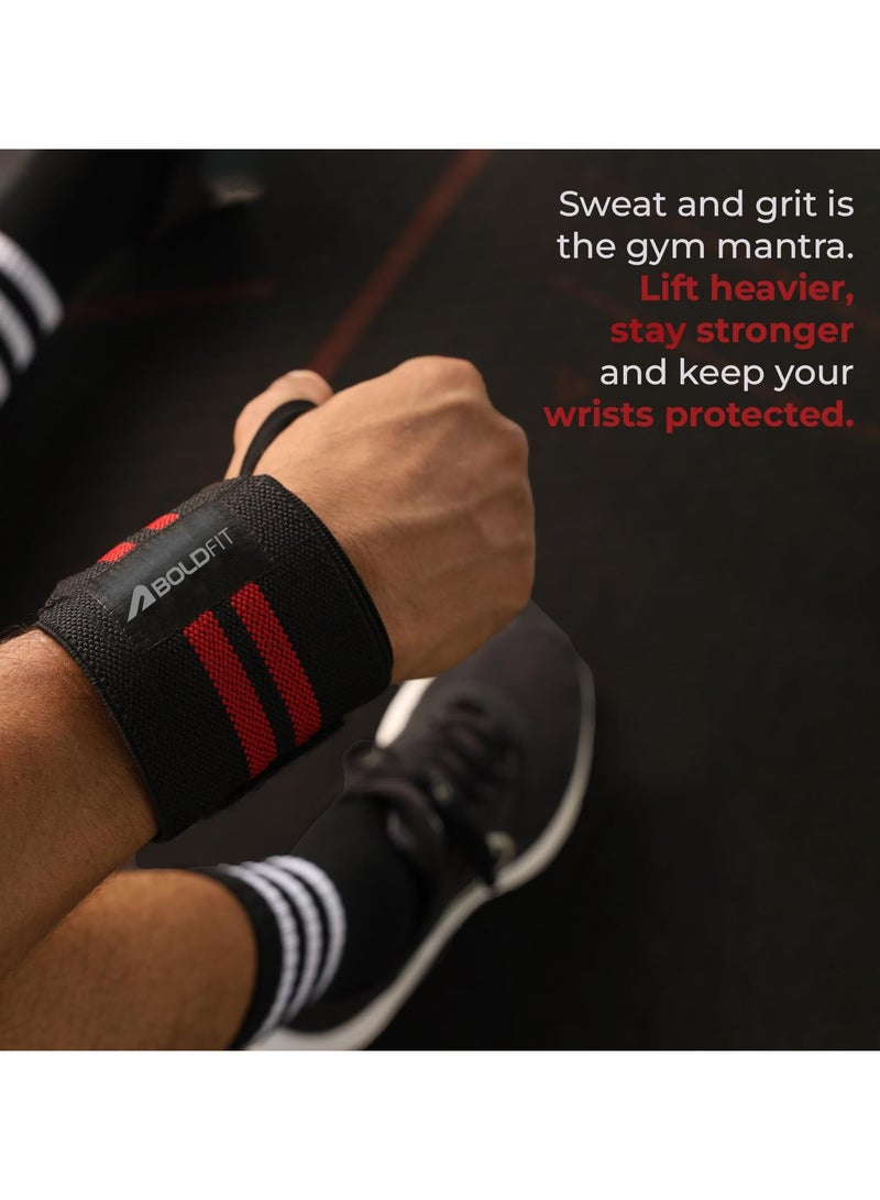 BOLDFIT Gym Hand Grip Wrist Supporter Band with Thumb Loop Straps For Men and Women  - Image 2