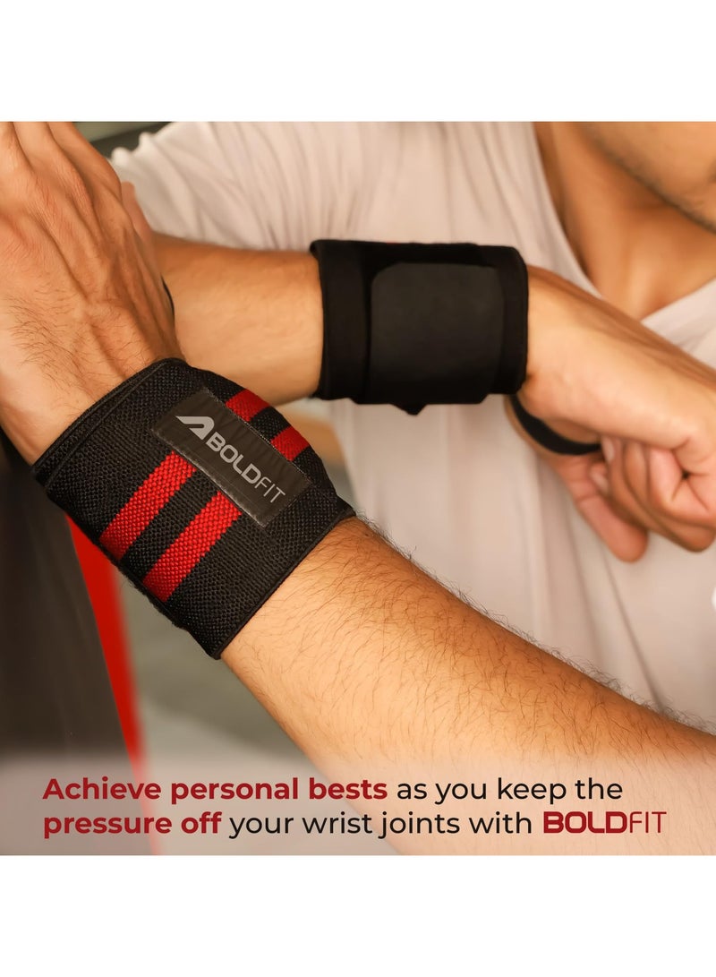 BOLDFIT Gym Hand Grip Wrist Supporter Band with Thumb Loop Straps For Men and Women  - Image 3