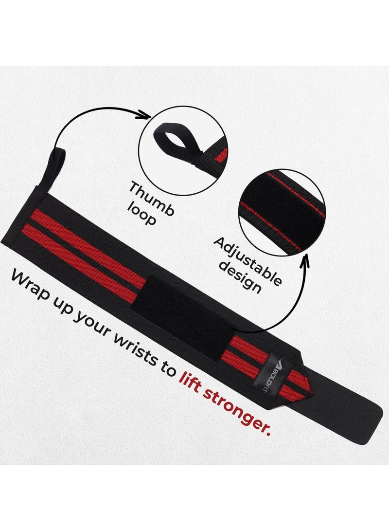 BOLDFIT Gym Hand Grip Wrist Supporter Band with Thumb Loop Straps For Men and Women  - Image 5