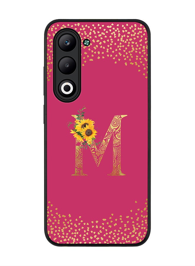 For Oppo A5 5G / A5 4G Case,Slim fit Camera Protection, Shockproof Thin Phone cover  - Custom Floral Monogram - M ( Deep Pink )