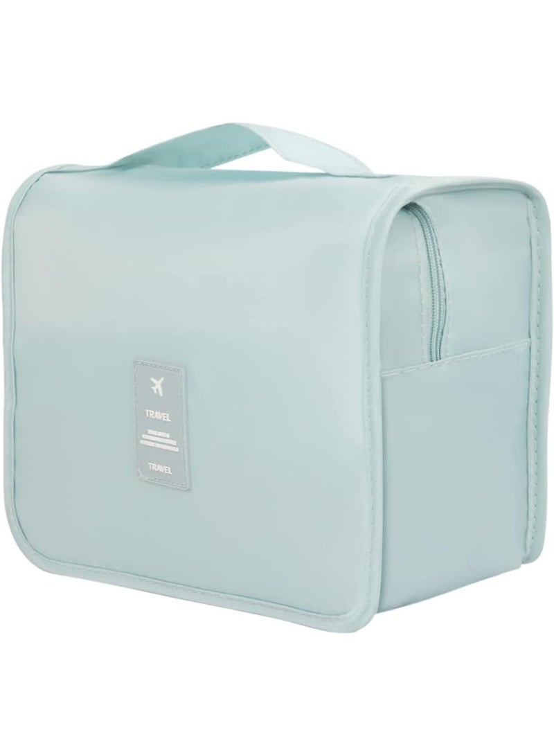 Foldable Hanging Travel Toiletry Bag,Waterproof Portable Travel Bags, Multifunction Travel Makeup Cosmetic Bag Organizer with Hanging Hook (Light Blue) - Image 1