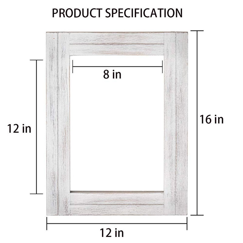 DECORKEY Rectangle Wall Mirror for Bathroom, Distressed White Wood Decor with Hanging Rope for Rustic Home Decor, Vanity, Living Room 12"Ã—16" - Image 4