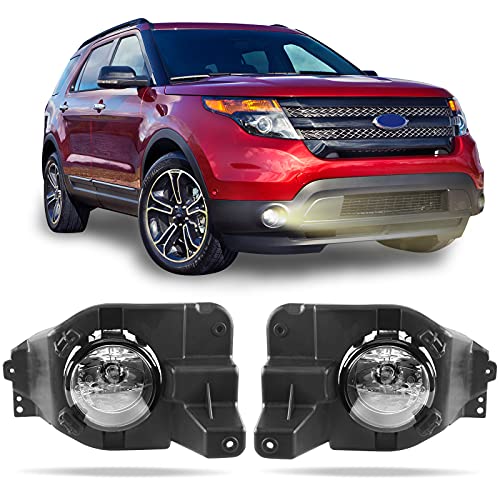 DLAA Fog Lights For Ford Explorer 2013 2014 2015 Front Fog Lamps Kit Car Styling Spot Light With Cables and Switch, Clear Lens - 1 Pair - Image 1