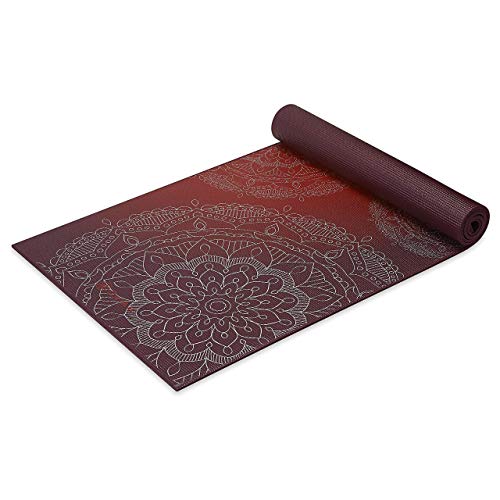 Gaiam Yoga Mat Premium Print Extra Thick Non Slip Exercise Fitness Mat for All Types of Yoga Pilates Floor Workouts Metallic Sunset 6mm - Image 1