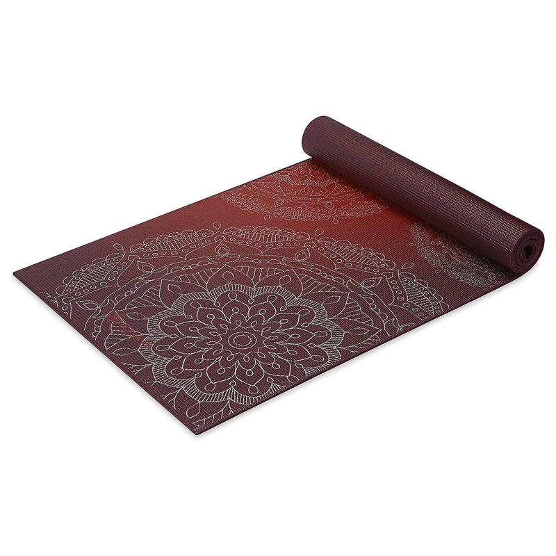 Gaiam Yoga Mat Premium Print Extra Thick Non Slip Exercise Fitness Mat for All Types of Yoga Pilates Floor Workouts Metallic Sunset 6mm - Image 2