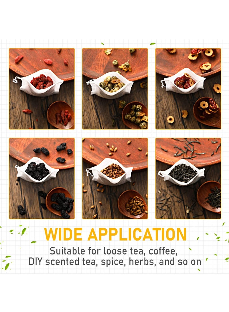 KASTWAVE 500 Pcs Tea Bags for Loose Leaf Tea Filter Bags Disposable Empty Tea Bags for Loose Leaf Tea with Drawstring for Sachet Bath Cooking  - Image 4